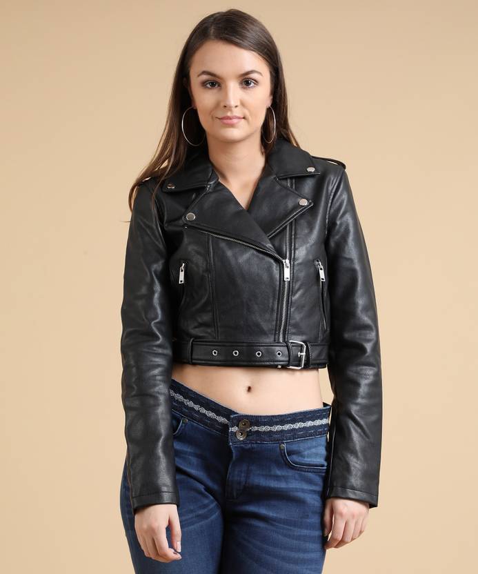 Forever 21 Full Sleeve Solid Women Jacket Black