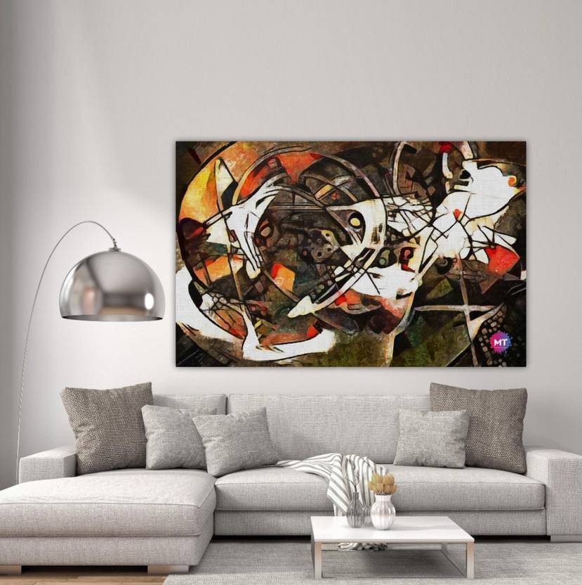 Chandras Abstract Geometric Single Frame Panel Canvas Wall