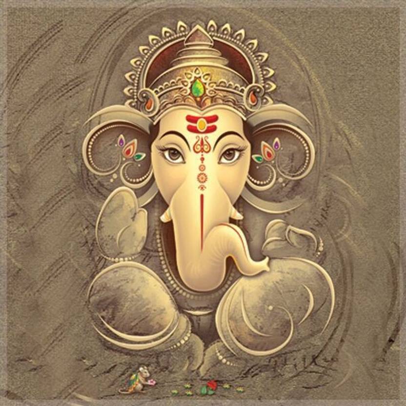 Saf Ganesha Digital Reprint Painting