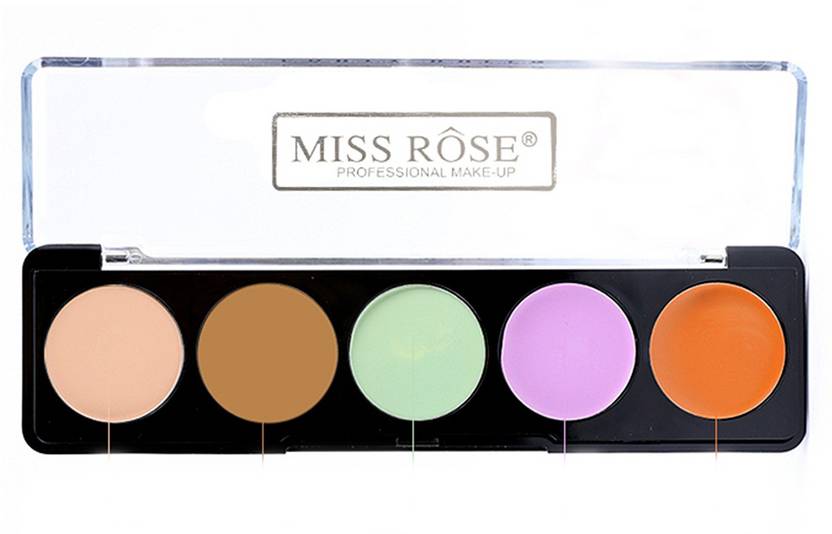 miss rose 5 Colors Makeup Face Cream Contour Palette Kit Concealer Bronzer Highlighter Set Concealer (Cream Contour Concealer palette kit 02)