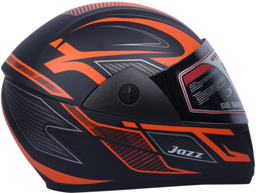 Autovhpr Helmet Jazz Black With Orange D6 Design Stylish
