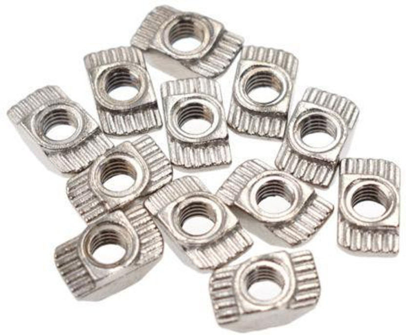 Universalmart Nut 100pcs M5 Hammer Nut Nickel T Fastener Sliding Nut(Carbon steel)