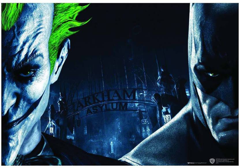 WB Official Licensed Batman Arkham Asylum Joker Poster A4 Paper Print ...