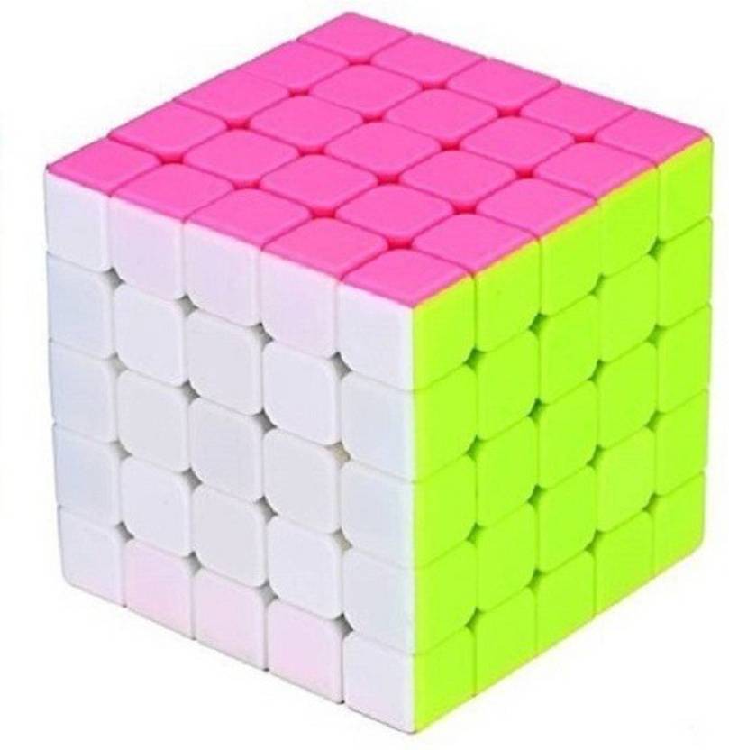 Emob High Speed Stickerless 5x5 Colorful Magic Rubik Cube Puzzle Toy 6 Cm