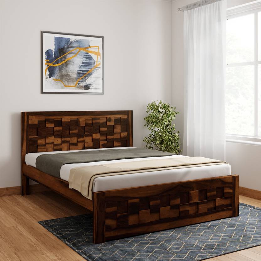 Vintej Home Prague Sheesham Solid Wood Queen Bed In India Vintej Home Prague Sheesham Solid Wood Queen Bed Finish Color Provincial Teak