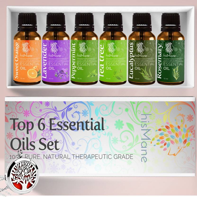 Hismane Top 6 Aroma Essential Oils Diffuser Necklace Set