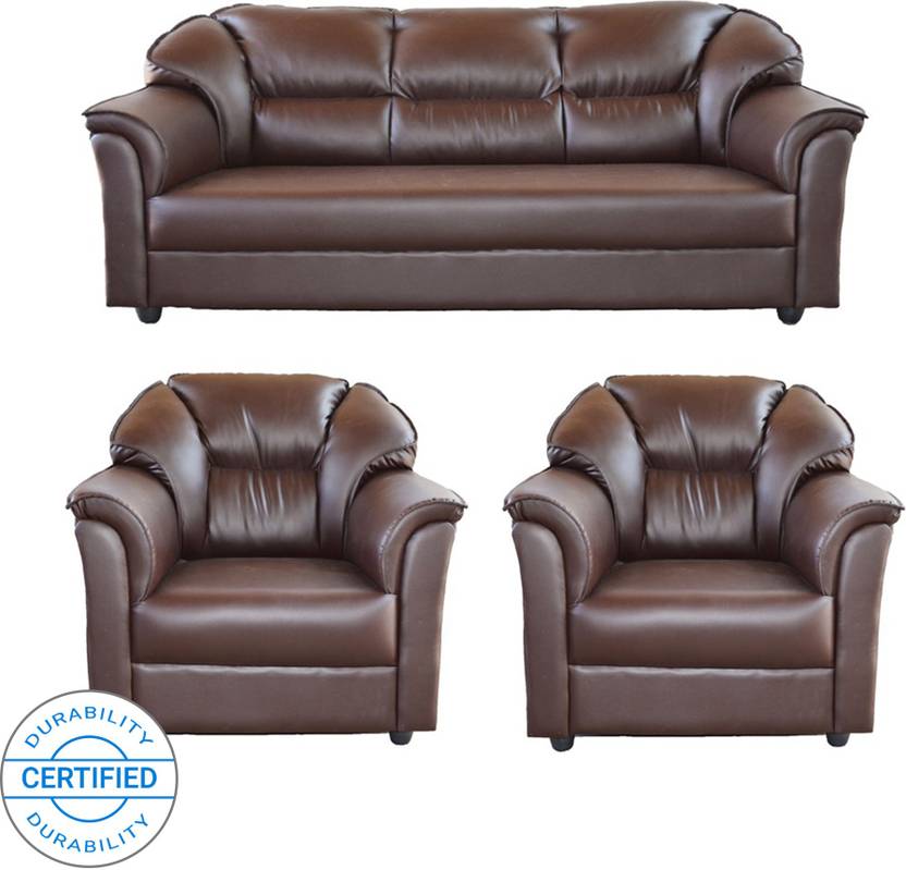 Gioteak Leatherette 3 1 Brown Sofa Set Price In India Gioteak Leatherette 3 1 Brown Sofa Set