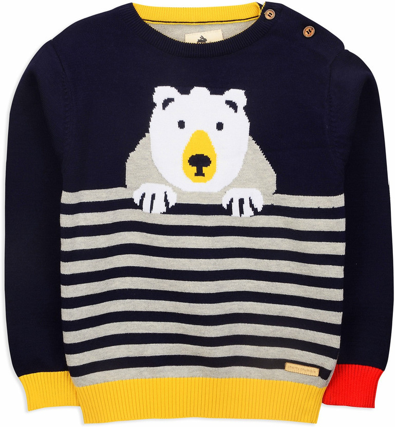 Cherry Cherry Crumble by Nitt Hyman Striped Round Neck Casual Boys & Girls Blue Sweater - Flipkart Deal