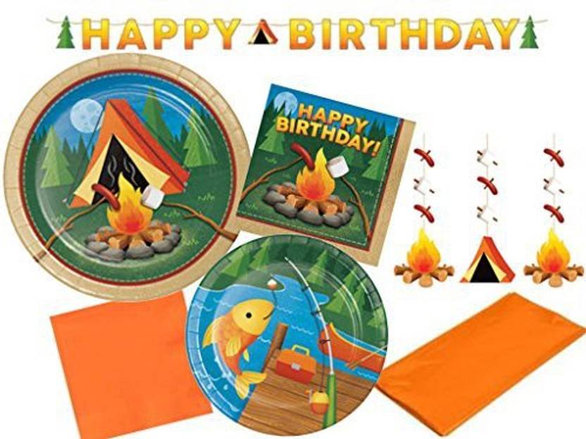 Party Creations Camp Out Happy Birthday Party Supplies Kit