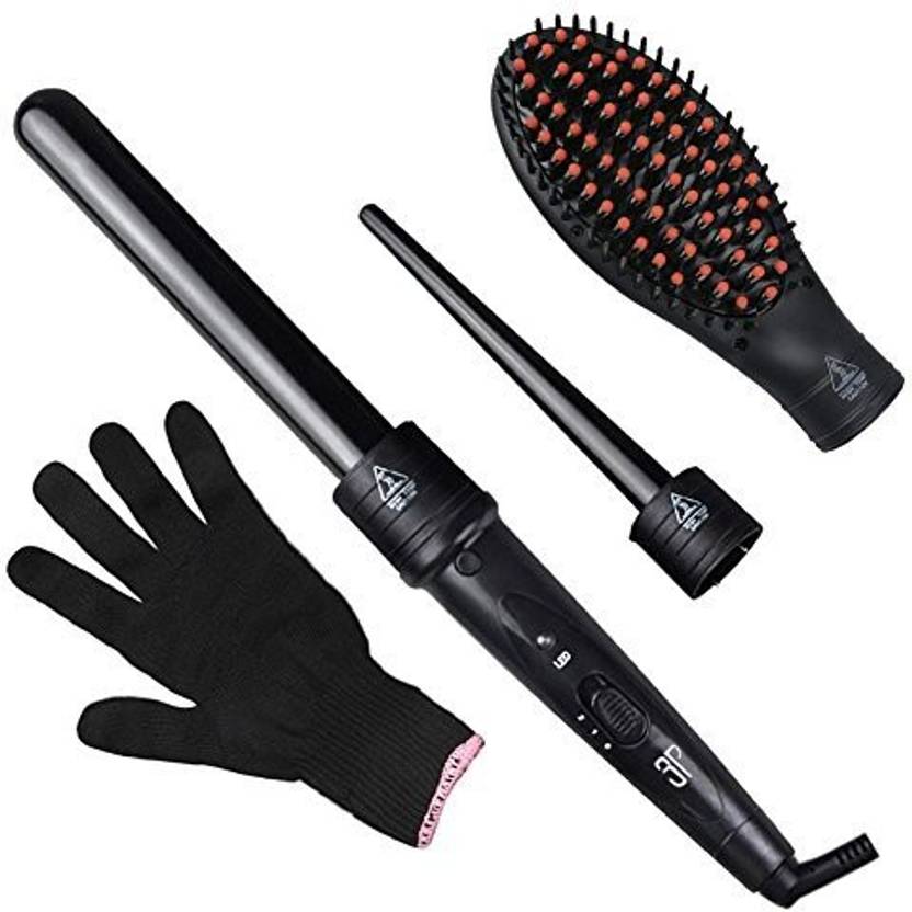 Zealite 3 In 1 Curling Iron Ceramic Wand Set With 2 Interchangeable