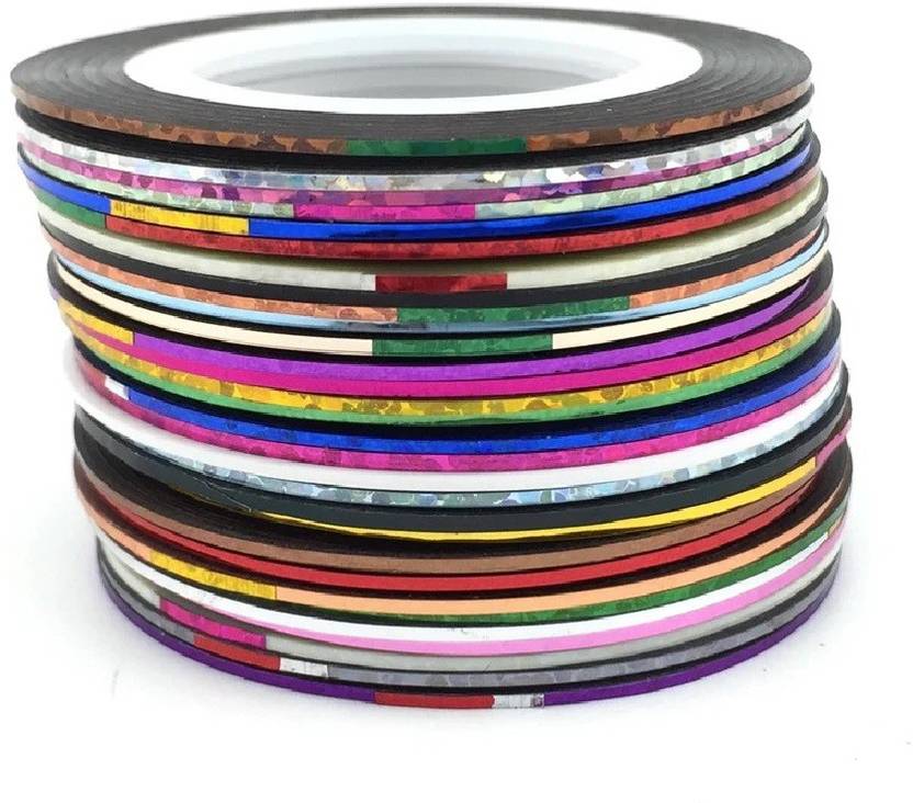 Royalkart New Fantastic 36 Roll Mix Color Metallic Nails Art Tape