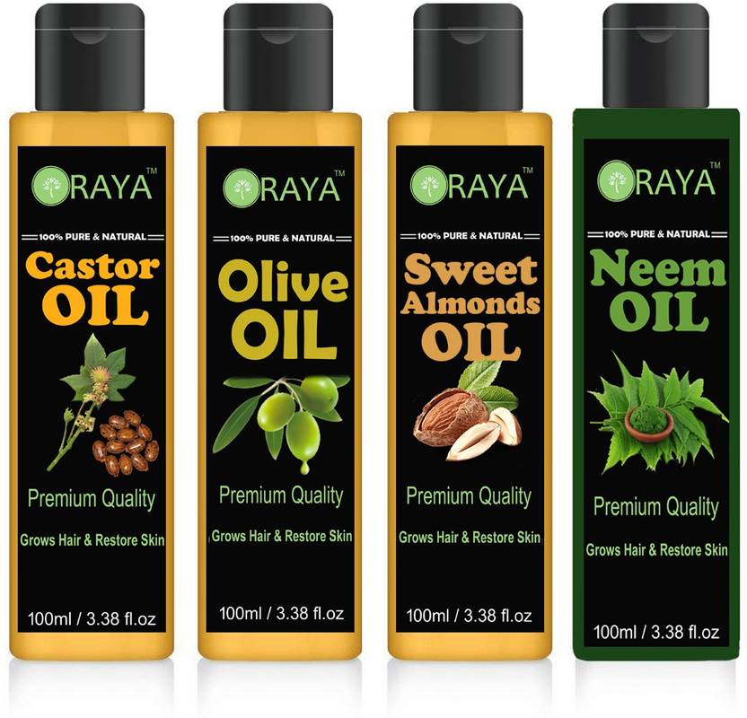 Oraya 100 Pure Natural Castor Oil And Extra Light Olive Oil And