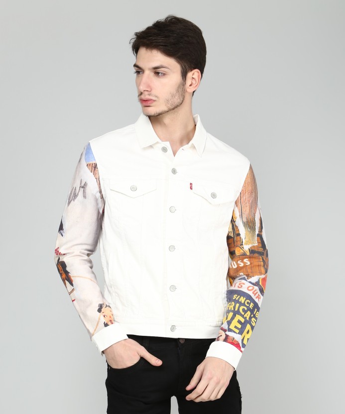 white levi jean jacket mens