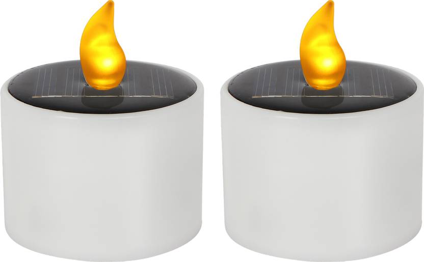 Rt Set Of 2 Romantic Solar Energy Led Light Candle Lamp Nightlight