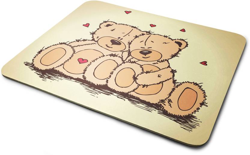 Rawpockets Mouse Pad Teddy Bear Couple Printed Mouse Pad