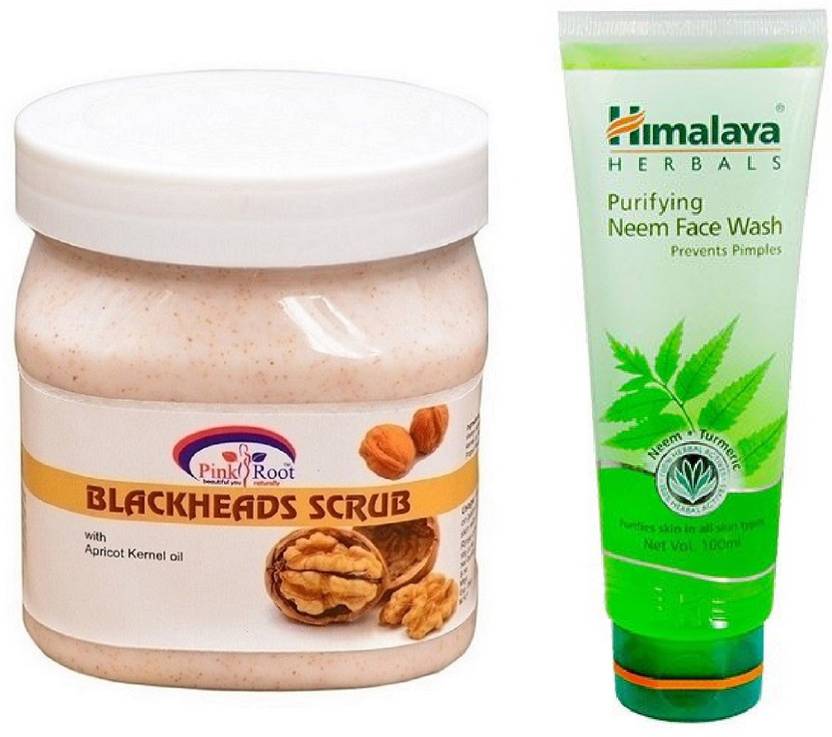 PINKROOT BLACKHEADS SCRUB 500ML WITH NEEM FACE WASH Price in India