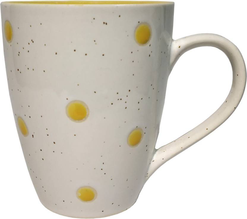 Sharma Gifts White Yellow Colour Coffee Cup Milk Cups 350ml Sharma Gifts White Yellow Colour Coffee Cup Milk Cups 350ml Ceramic Mug 350 Ml