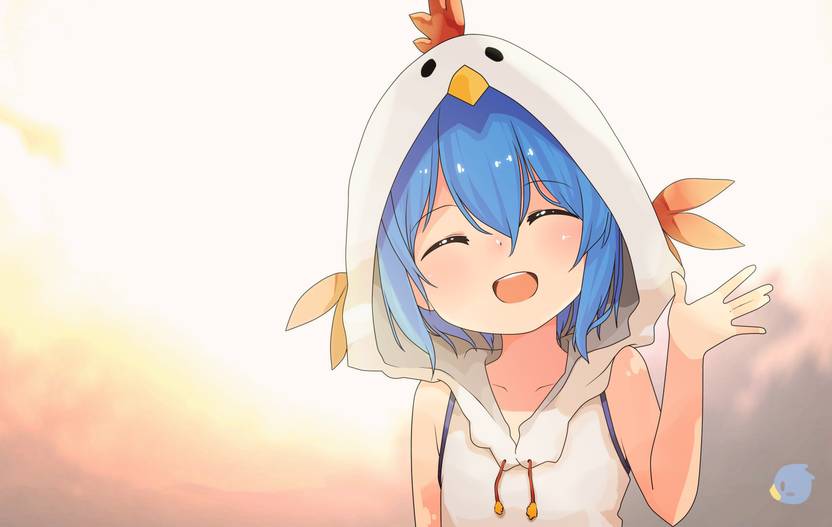Athah Anime Original Girl Blue Hair Hoodie Sunshine 13 19 Inches
