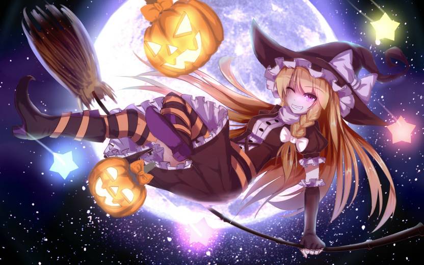Athah Anime Touhou Marisa Kirisame Witch Witch Hat Long Hair Pink