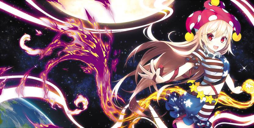 Athah Anime Touhou Hat Clownpiece Girl Long Hair Red Eyes