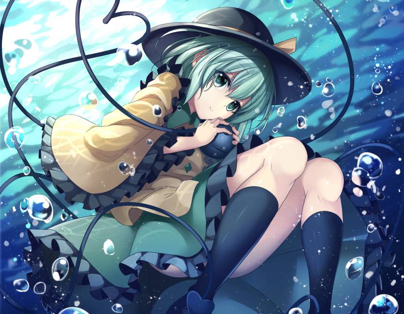 Athah Anime Touhou Koishi Komeiji Girl Short Hair Green Hair