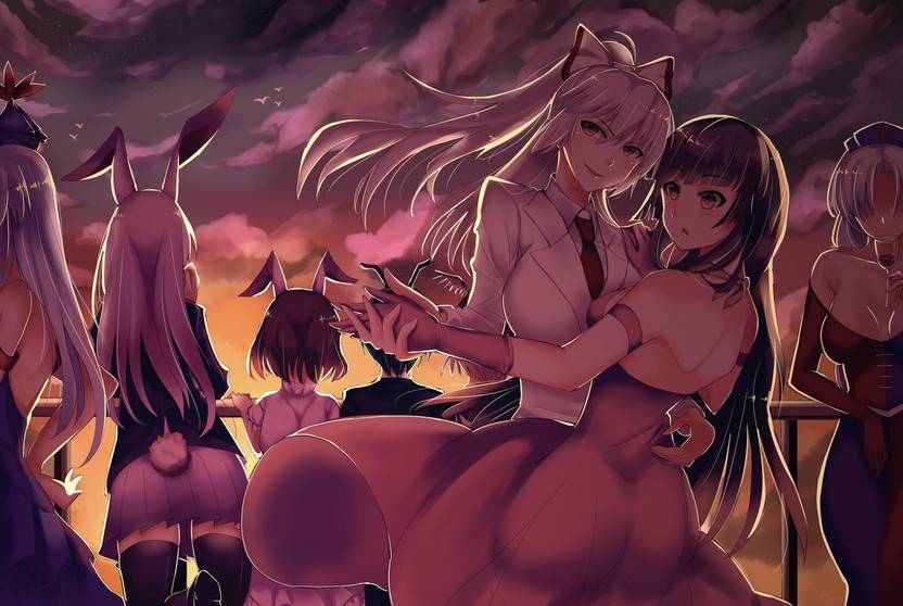 Athah Anime Touhou Fujiwara No Mokou Kaguya Houraisan Tewi