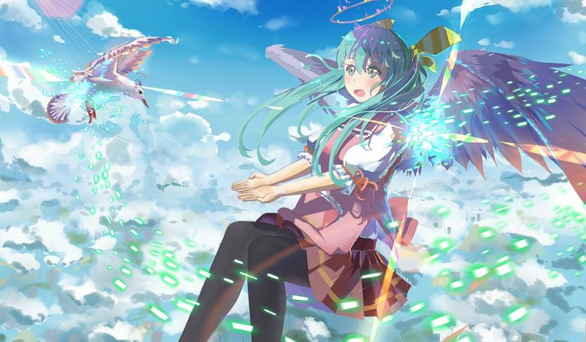 Athah Anime Vocaloid Hatsune Miku Long Hair Blue Hair