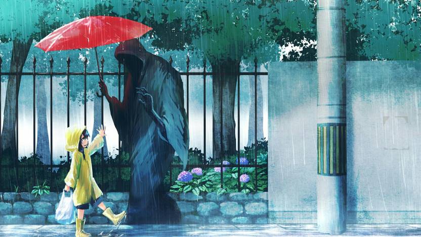 Athah Anime Original Girl Rain Umbrella Death 13 19 Inches