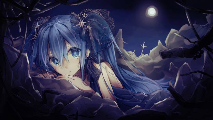 Athah Anime Vocaloid Girl Hatsune Miku Long Hair Twintails