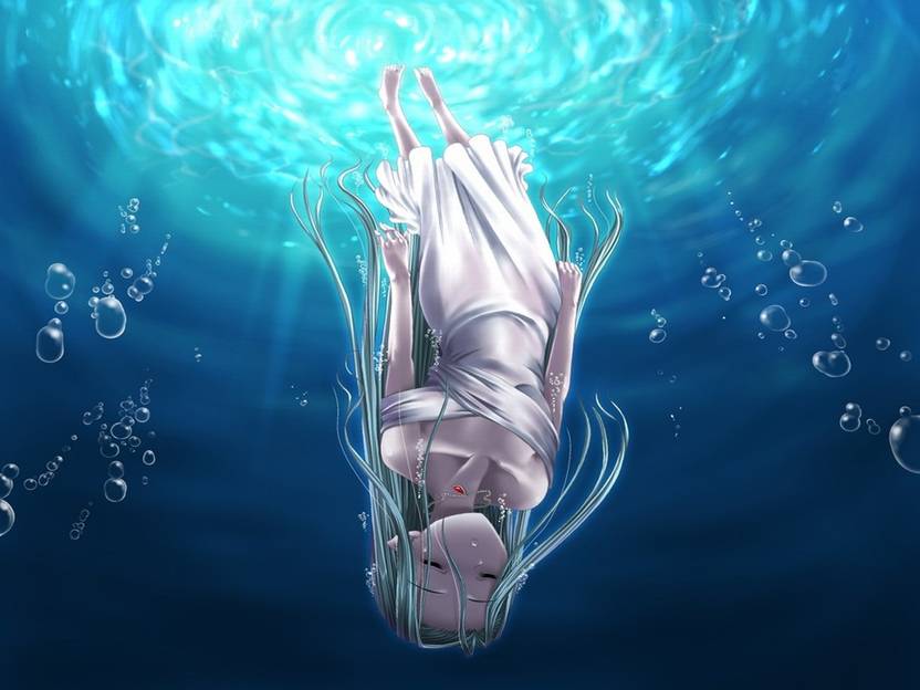 Athah Anime Original Underwater Bubble Upside Down Girl 13