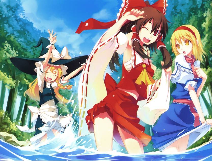 Athah Anime Touhou Marisa Kirisame Reimu Hakurei Alice