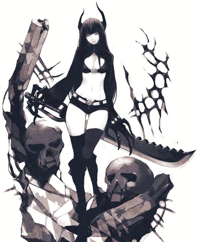 Athah Anime Black Rock Shooter Black Gold Saw 13 19 Inches