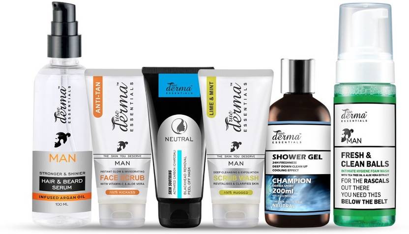 True Derma Essentials Men A Series Care Pack Hair Serum Face