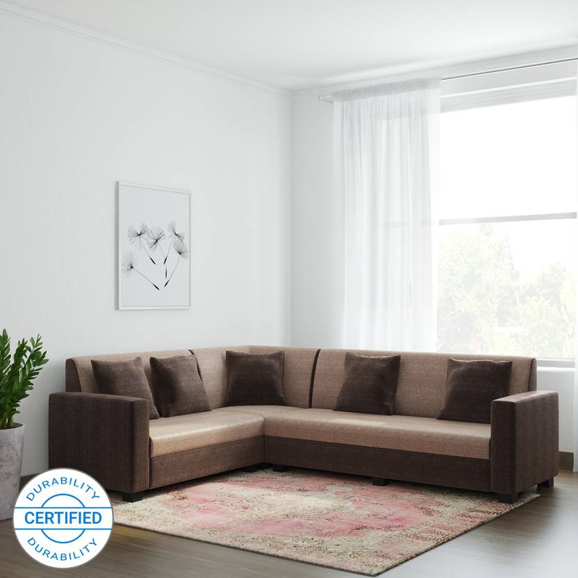 Bharat Lifestyle Cosmo Plus Fabric 6 Seater Sofa