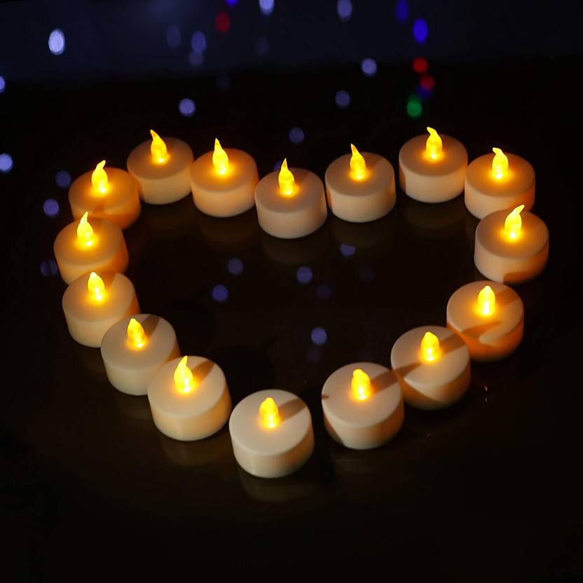 Vibex Flameless Led Tea Lights Candles Battery Powered Candle Vibex Flameless Led Tea Lights Candles Battery Powered Candle Multicolor Pack Of 16