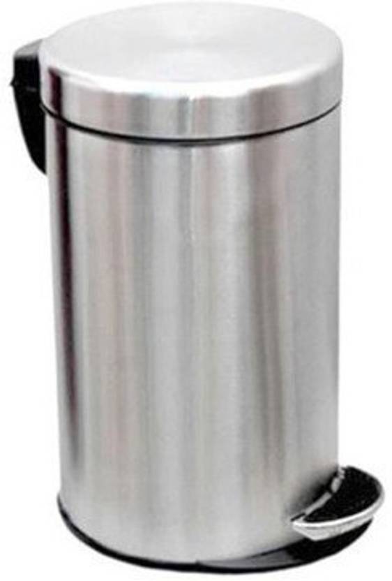 KEEPWELL Stainless Steel Pedal Dustbin with Plastic Bucket / Waste bin
