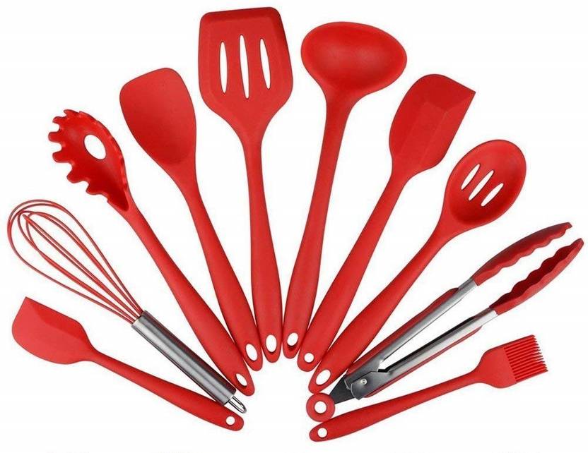 P Plus International 10 Pieces Silicone Kitchen Utensils Fredhome P Plus International 10 Pieces Silicone Kitchen Utensils Fredhome Heat Resistant Cooking Utensil Set Non Stick