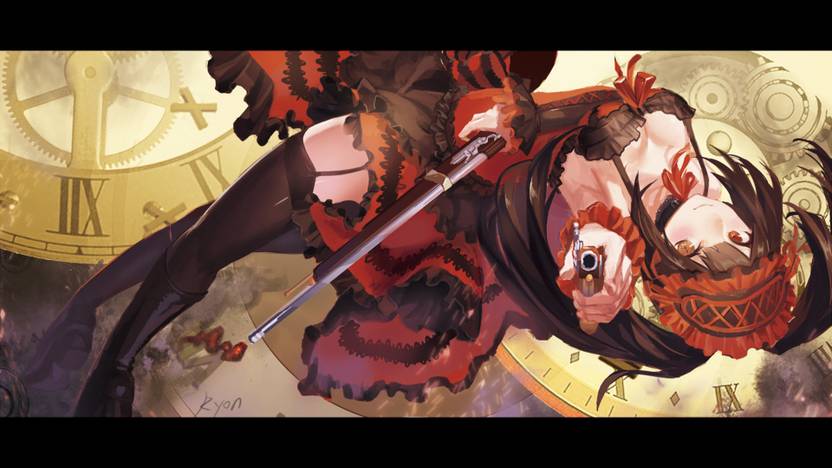 Athah Anime Date A Live Heterochromia Dress Aiming Gun