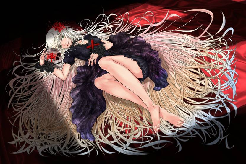 Anime Girl Lying Down Smartphone School Uniform Wallpaper