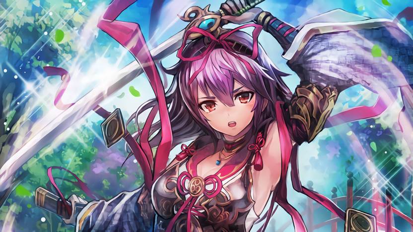 Athah Anime Original Girl Sword Purple Hair Red Eyes