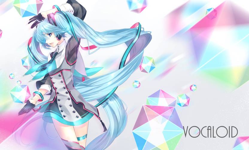 Athah Anime Vocaloid Hatsune Miku Long Hair Twintails Blue