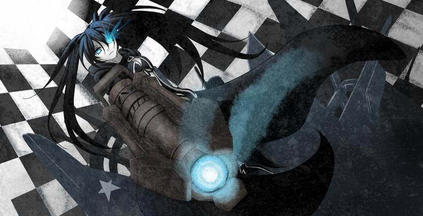 Athah Anime Black Rock Shooter Mato Kuroi Girl Long Hair