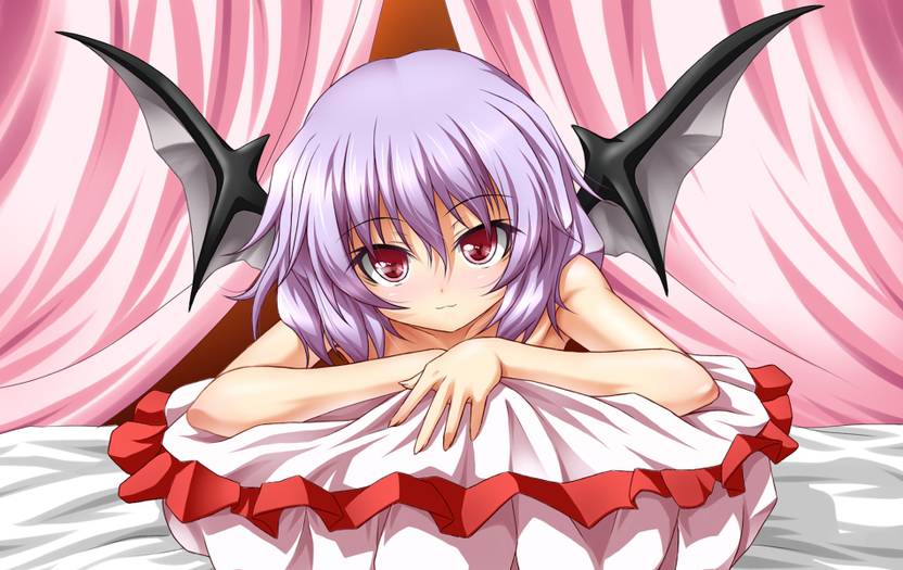 Athah Anime Touhou Remilia Scarlet Short Hair Purple Hair