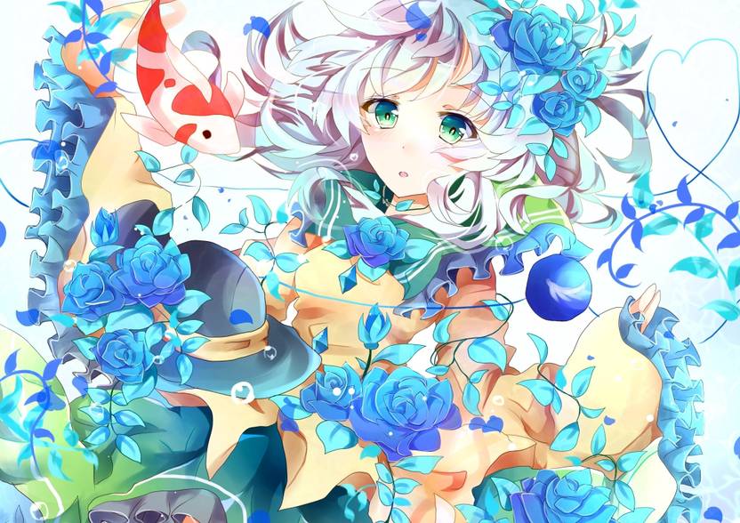 Athah Anime Touhou Koishi Komeiji Girl Underwater Fish Short