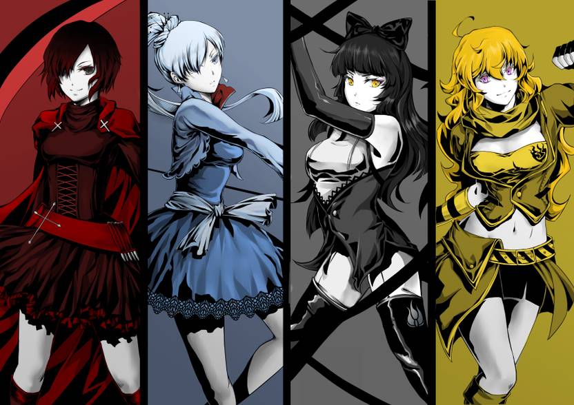 Athah Anime Rwby Yang Xiao Long Blake Belladonna Ruby Rose