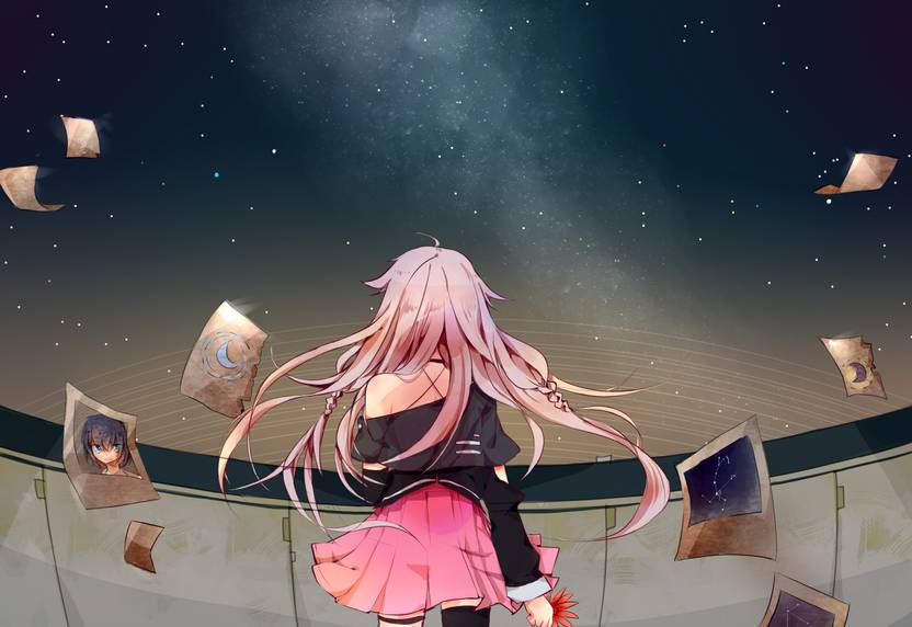 Athah Anime Vocaloid Long Hair Braid Ia Blue Eyes Pink Hair