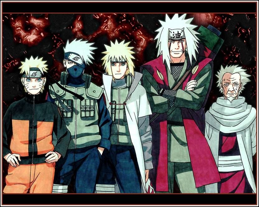 Athah Anime Naruto Hiruzen Sarutobi Jiraiya Minato Namikaze