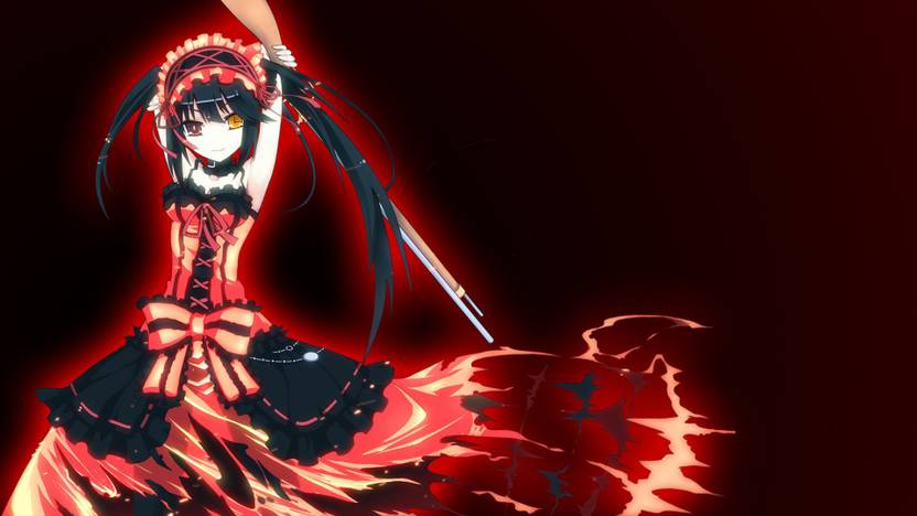 Athah Anime Date A Live Heterochromia Dress Black Hair Long