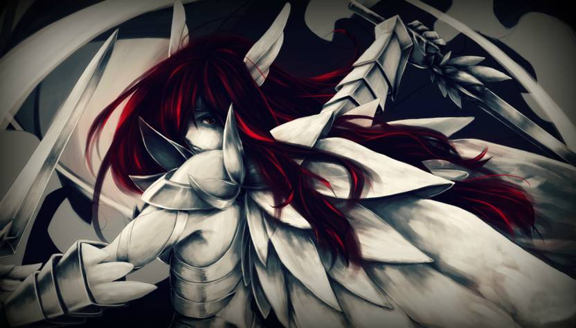 Athah Anime Fairy Tail Erza Scarlet Armor Red Hair Long Hair