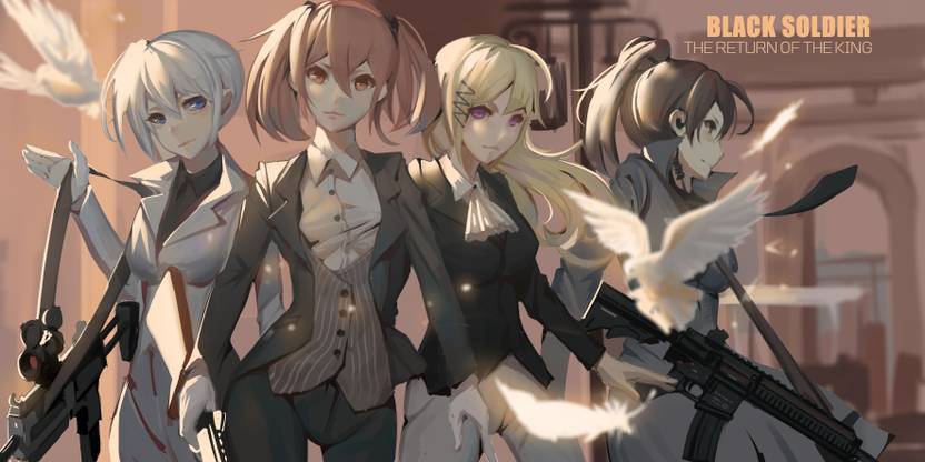 Athah Anime Original Girl Long Hair Twintails Short Hair Grey Hair